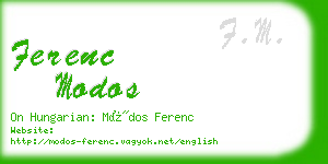 ferenc modos business card